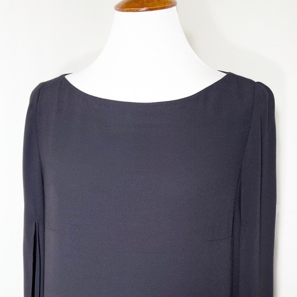 Free People Navy Blue Draped Kimono Split Short Sleeve Shift Mini Dress XS - Picture 5 of 11